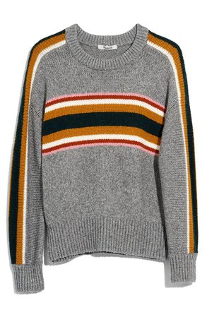 Striped Heath Pullover Sweater grey