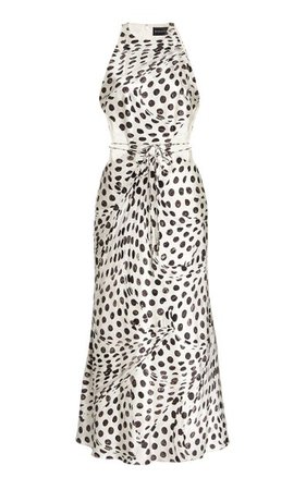 Audrey Polka-Dot Cutout Silk Midi Dress By Brandon Maxwell | Moda Operandi