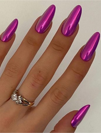 Purple chrome nails