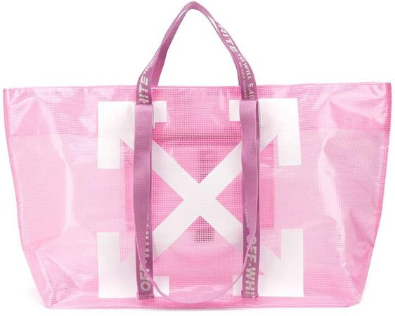 COMMERCIAL TOTE PINK WHITE