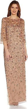Amazon.com: Adrianna Papell Women's Beaded Illusion Column Gown : Clothing, Shoes & Jewelry