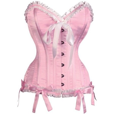 Baby Pink Corset with White Trim