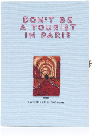 Olympia Le-Tan Don't Be A Tourist in Paris Embroidered Book Clutch