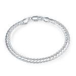 Silver Thin Figaro Bracelet- 18K White Gold – Vintage Country Couture