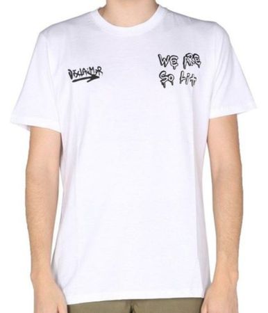 DISCLAIMER
Men's White Printed Crewneck T-shirt