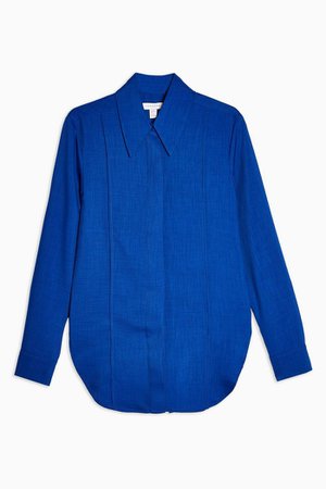 **Cobalt Blue Pintuck Shirt By Topshop Boutique | Topshop