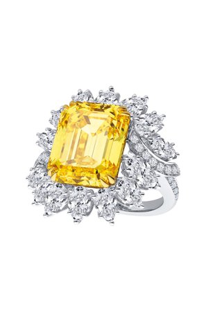 Harry Winston yellow diamond ring