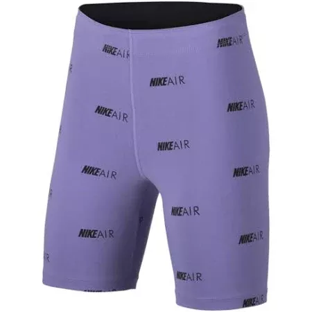 Womens - Nike Air AOP Bike Shorts Space Purple/Black Size L