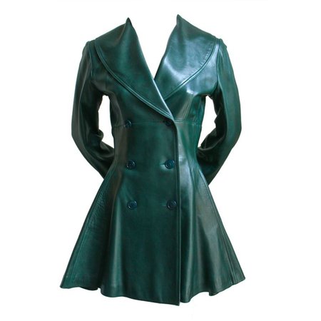 green leather coat with peplum - Google Search