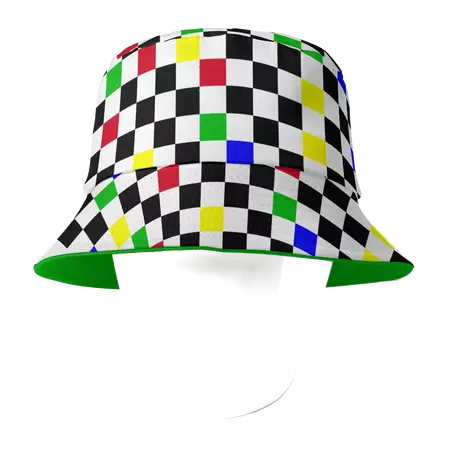 Froggy Checker Kidcore Cap! Double-Sided Bucket Hat Clowncore Clown Co – yesdoubleyes