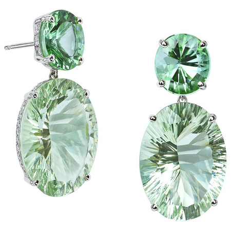 mint tourmaline and green amethyst earrings
