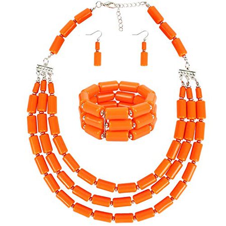 orange earrings and necklace - Google Search