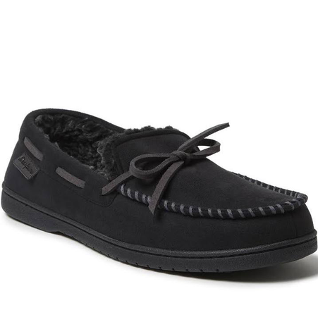 men’s black moccasin slipper shoes