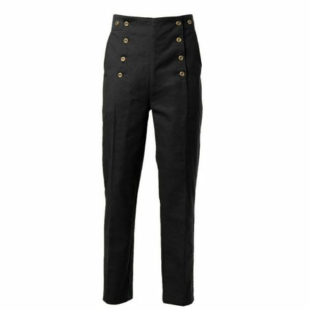 Men Historical Victorian High Waist Regency Fall Front Trousers Medieval Pants