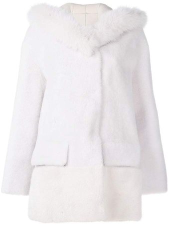 Blancha fur single-breasted coat