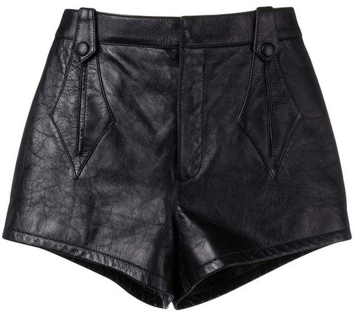 high-waisted leather shorts