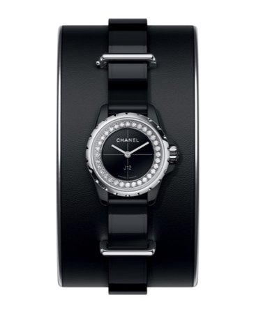 black Chanel bracelet watch
