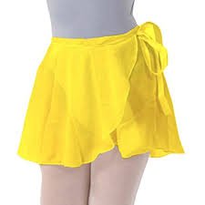 yellow ballet wrap skirt