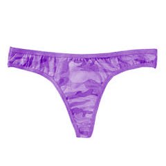 Lilac Purple Camo Thong Panties (Purple Underwear) - One Size Left 70% Off Clearance!
