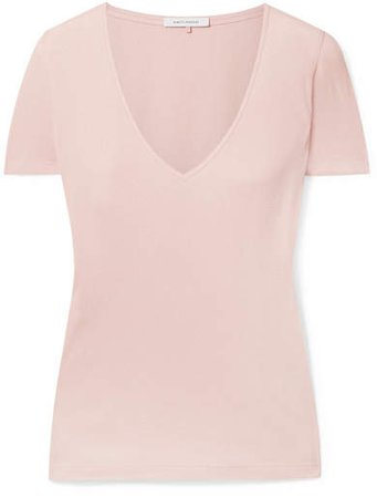 Ninety Percent - Marisa Ribbed Organic Cotton-jersey T-shirt - Blush