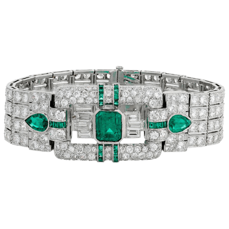Art Deco Emerald Bracelet