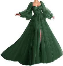 emerald green puffy ball gown with sleeves - Google Search