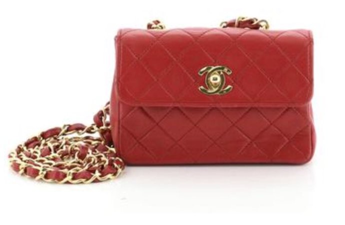 Chanel vintage mini flap red