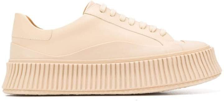 ribbed sole sneakers