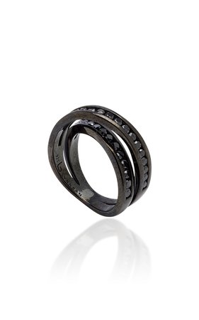 Infinity Rhodium-Plated Sterling Silver And Diamond Ring by LYNN BAN | Moda Operandi