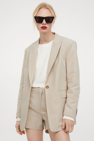 Single-breasted jacket - Light beige - Ladies | H&M GB