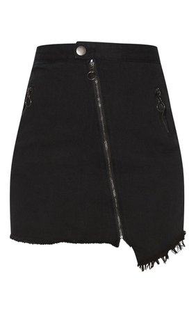 Black Zip Detail Mini Skirt | PrettyLittleThing