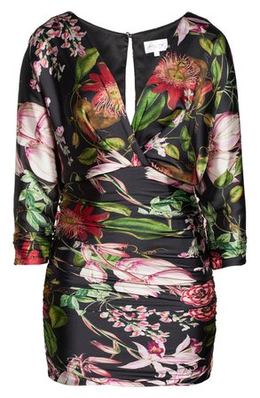 Katie May Mic Drop Floral Dolman Long Sleeve Minidress | Nordstrom