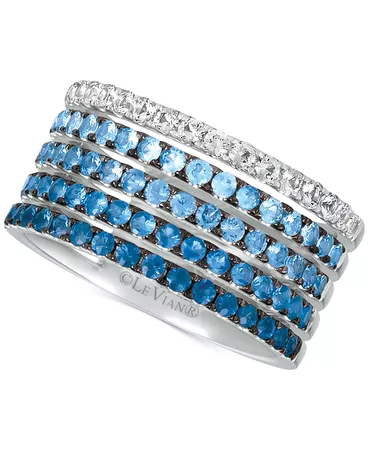Le Vian Blueberry Layer Cake Blueberry Sapphires (1-1/4 ct. t.w.) & Vanilla Sapphires (1/3 ct. t.w.) Ring in 14k White Gold