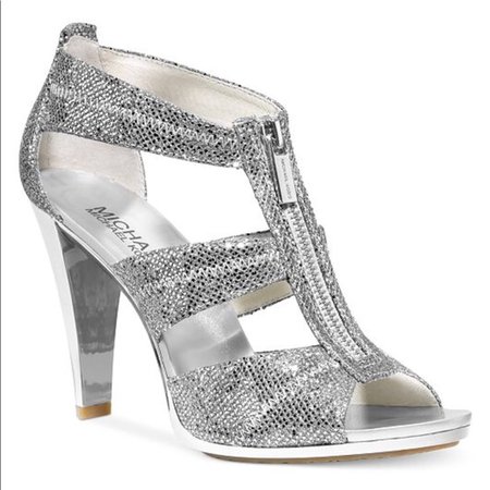 MICHAEL Michael Kors Shoes | Michael Kors Glittery Heels Mirrored Back | Poshmark