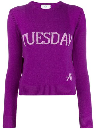Shop purple Alberta Ferretti Tuesday intarsia jumper with Express Delivery - Farfetch