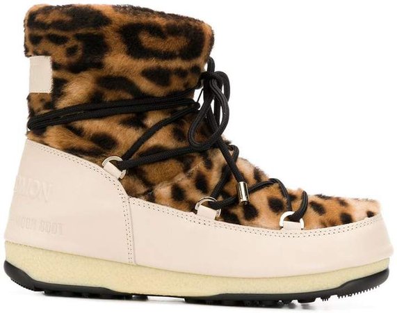 leopard print moon boots