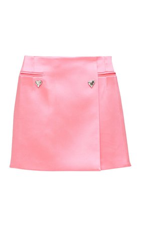 Pink Skirt With Heart Buttons by Mach & Mach | Moda Operandi