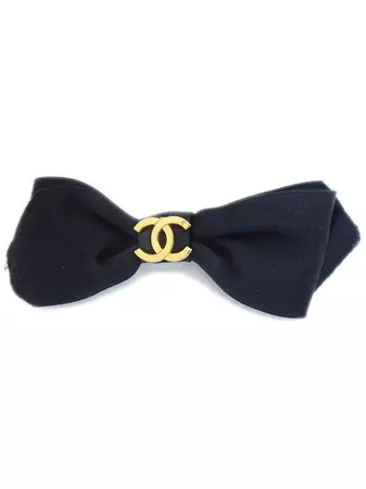 Chanel Pre Owned 1990-2000s CC Turn-lock bow hair barrette - ShopStyle