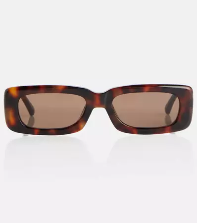 X Linda Farrow Marfa Mini Tortoiseshell Sunglasses in Multicoloured - The Attico | Mytheresa