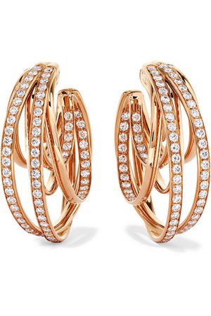 de GRISOGONO | Allegra 18-karat rose gold diamond earrings | NET-A-PORTER.COM