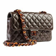 Chanel flap bag brown