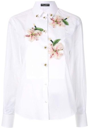 flower appliqué shirt
