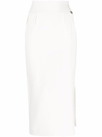 TWINSET high-waisted side-slit Midi Skirt - Farfetch