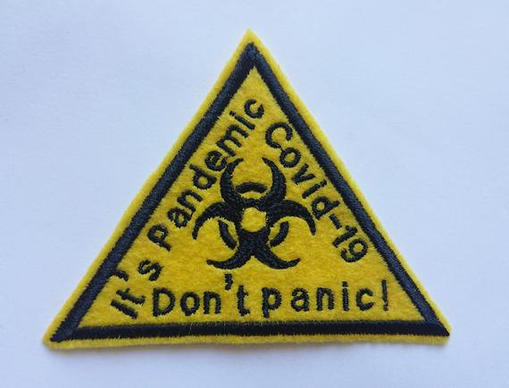 Patch Pandemic Don't panic Embroidered patch with hook & | Etsy