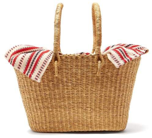 Claudia Mini Straw Basket Bag - Womens - Red Multi