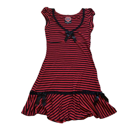red and black striped y2k dress