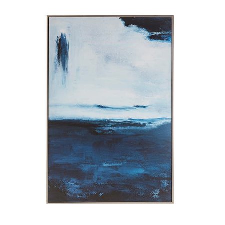 Martha Stewart Squall Blue Framed Canvas Art - Overstock - 30272536