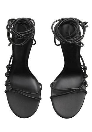 mango strappy black heels