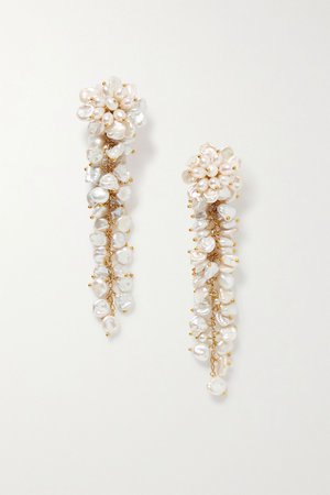 White Gold-plated pearl earrings | Bibi Marini | NET-A-PORTER
