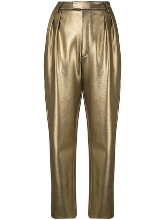 LAPOINTE metallic high-waisted trousers - FARFETCH